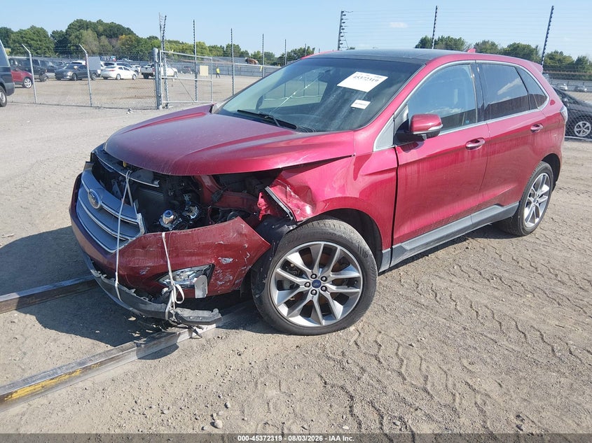 Vin: 2fmtk3k81fbc41063, lot: 45870305, ford edge titanium 20152