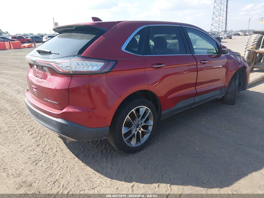 Vin: 2fmtk3k81fbc41063, lot: 45870305, ford edge titanium 20154