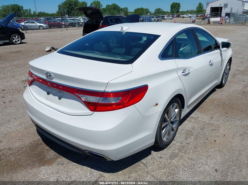 Vin: kmhfg4jg8ga529639, lot: 45870717, hyundai azera 20164