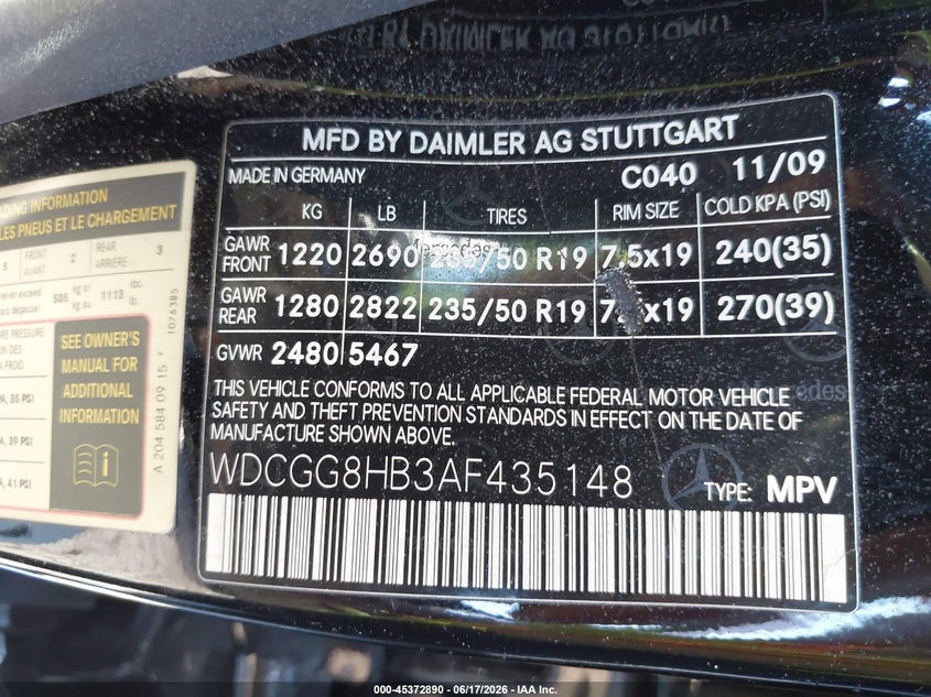 2010 Mercedes-Benz Glk 350 4Matic VIN: WDCGG8HB3AF435148 Lot: 45372890