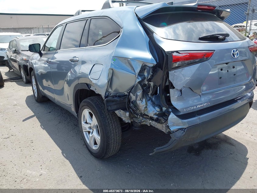 Vin: 5tdzarah1ps526125, lot: 45871659, toyota highlander hybrid le 20233