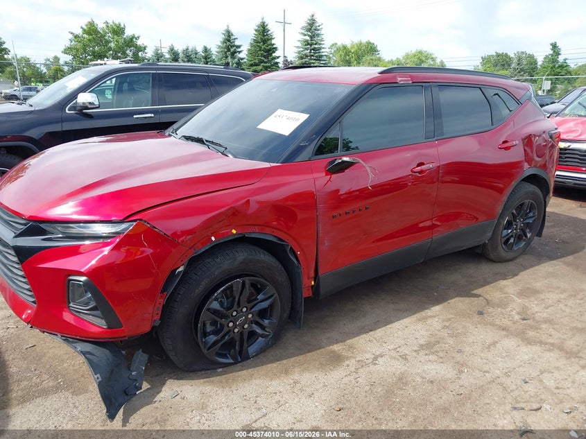 CHEVROLET BLAZER 2022 VIN 3GNKBJRS8NS175763