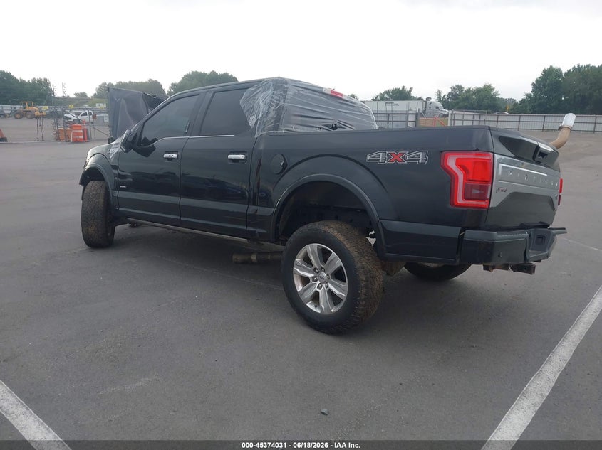 Vin: 1ftew1egxgfc01590, lot: 45872017, ford f-150 platinum 20163
