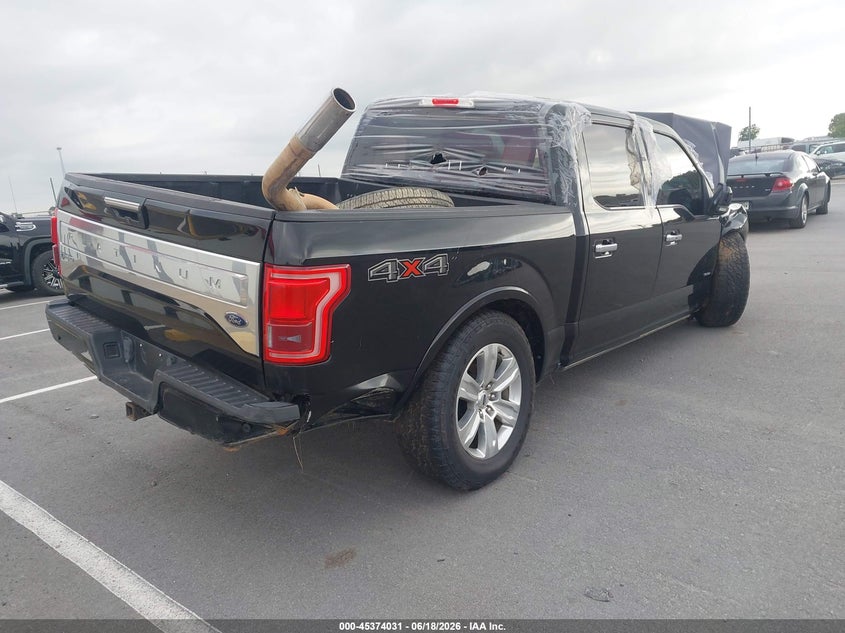 Vin: 1ftew1egxgfc01590, lot: 45872017, ford f-150 platinum 20164