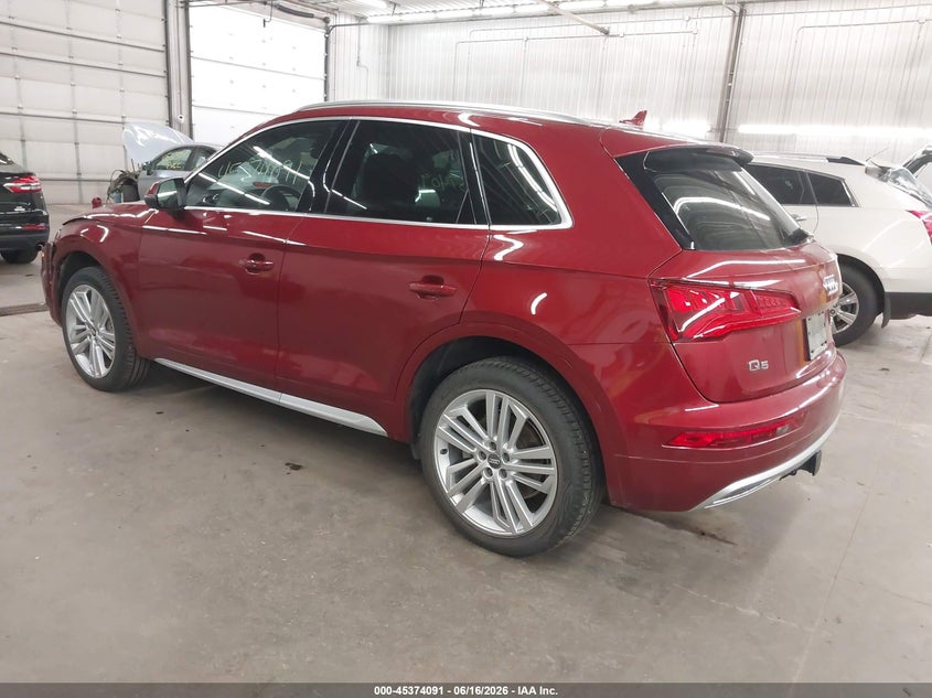 Vin: wa1cnafy5j2199631, lot: 45872077, audi q5 2.0t premium/2.0t tech premium 20183
