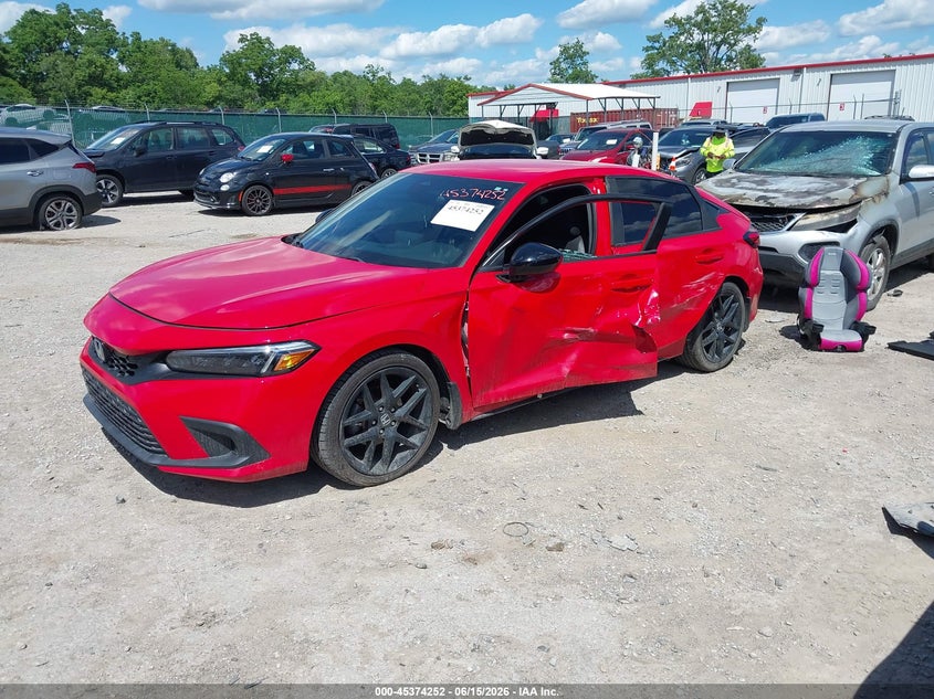 Vin: 19xfl2h84ne017311, lot: 45872238, honda civic sport 20222
