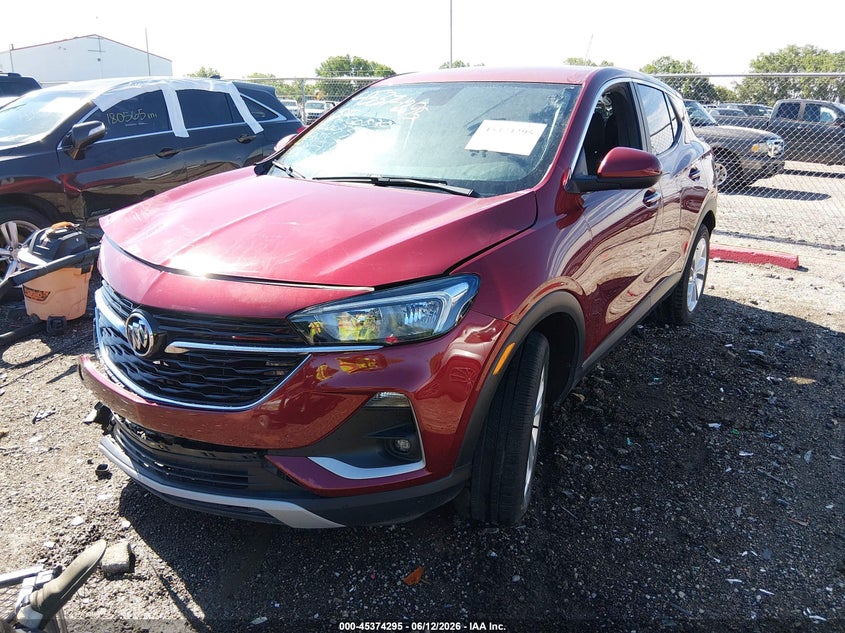 Vin: kl4mmbs27pb015751, lot: 45872281, buick encore gx preferred fwd 20232
