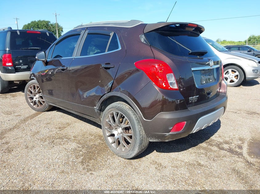 Vin: kl4cj1sm4gb682194, lot: 45872293, buick encore sport touring 20163