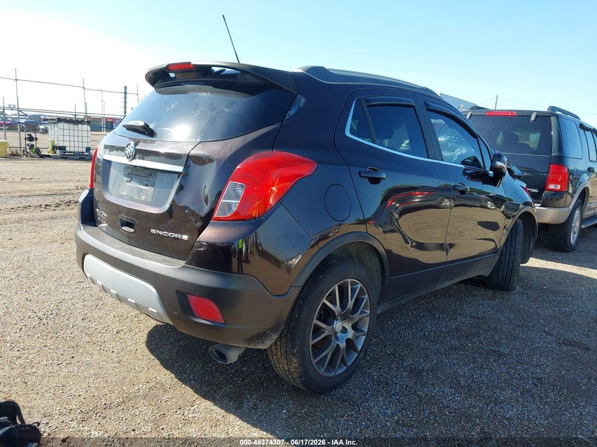 Vin: kl4cj1sm4gb682194, lot: 45872293, buick encore sport touring 20164