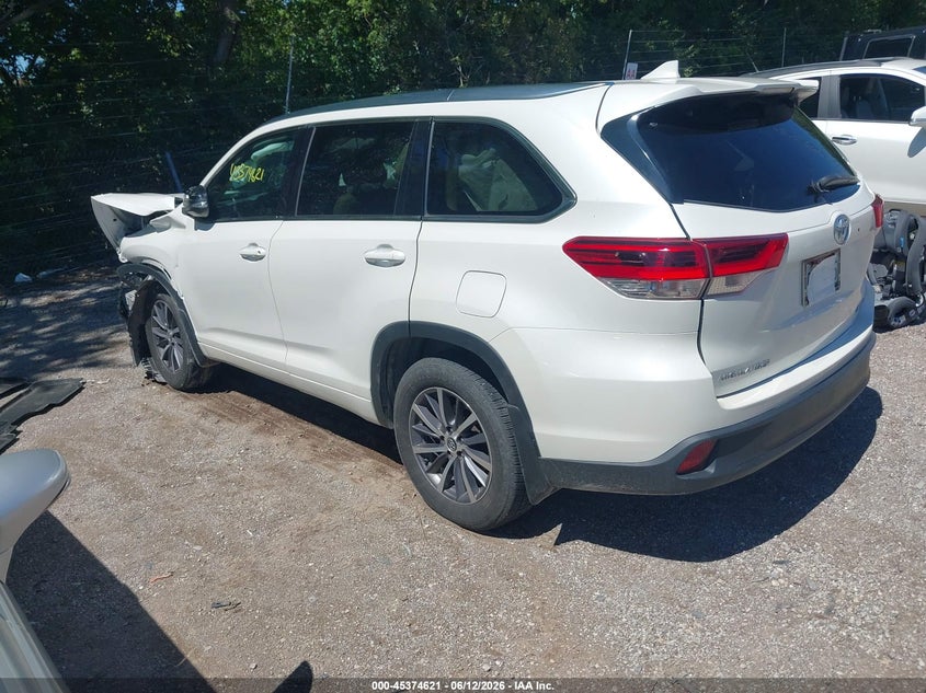 Vin: 5tdjzrfh0js807791, lot: 45872607, toyota highlander xle 20183