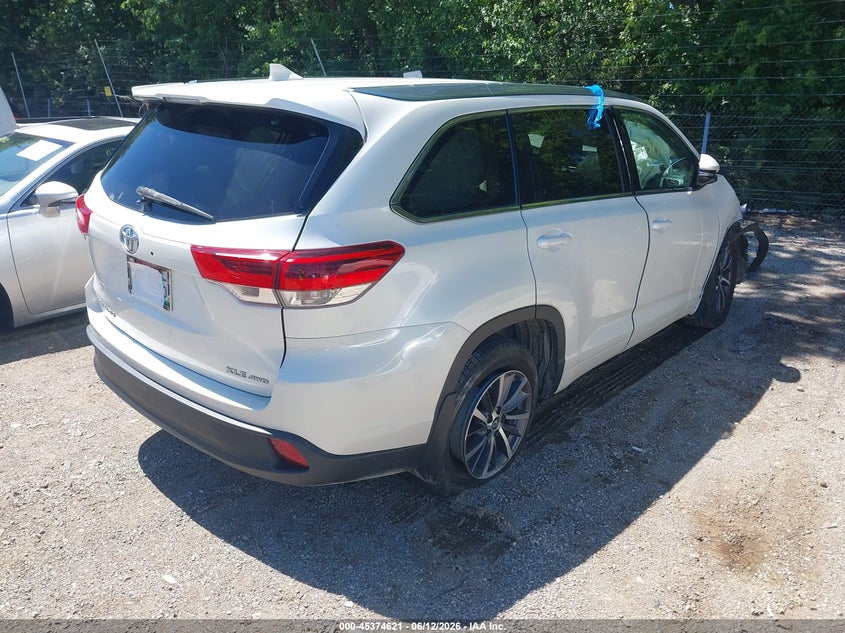 Vin: 5tdjzrfh0js807791, lot: 45872607, toyota highlander xle 20184