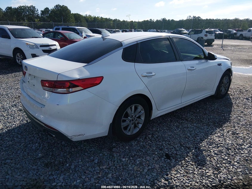 Vin: knagt4l39g5073199, lot: 45872947, kia optima lx 20164