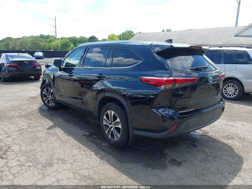 Vin: 5tdgbrch5ms533804, lot: 45873184, toyota highlander hybrid xle 20213