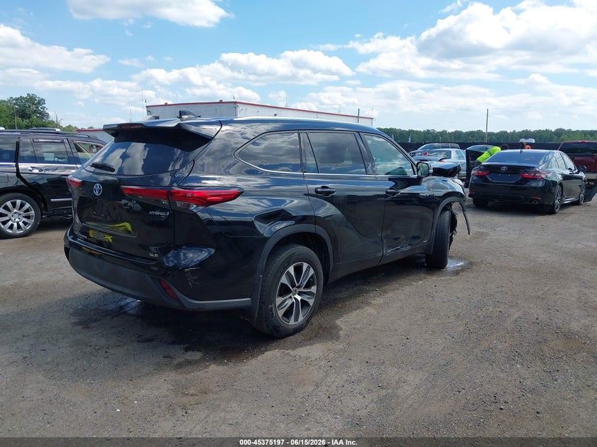 Vin: 5tdgbrch5ms533804, lot: 45873184, toyota highlander hybrid xle 20214