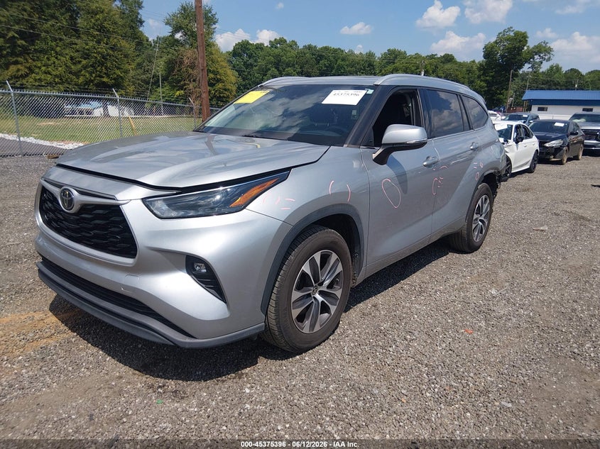 Vin: 5tdgzrah1ns544332, lot: 45873382, toyota highlander xle 20222