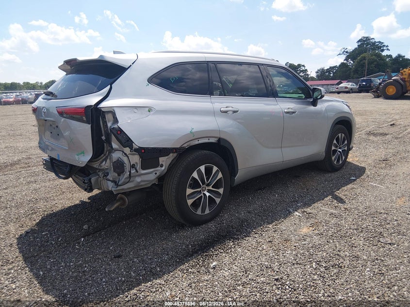 Vin: 5tdgzrah1ns544332, lot: 45873382, toyota highlander xle 20224