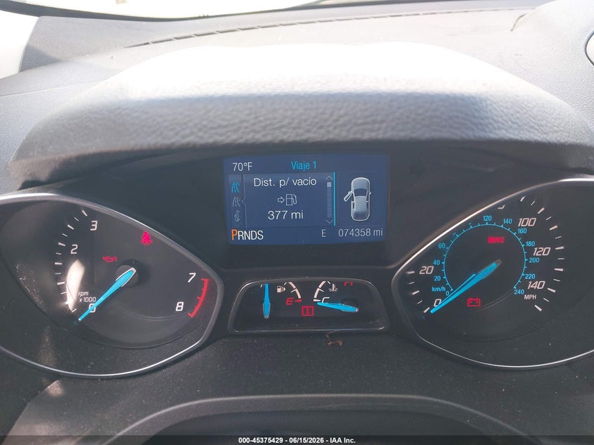 2015 FORD ESCAPE SPORT UTILITY VEHICLE 1.6L I-4 DI, DOHC, VVT, TURBO, 173HP