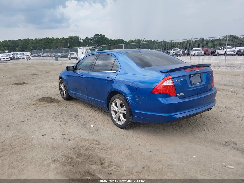 Vin: 3fahp0ha6cr203674, lot: 45873800, ford fusion se 20123