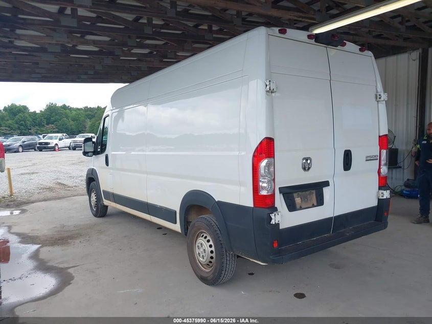 Vin: 3c6lrvdg2se518636, lot: 45873976, ram promaster 2500 2500 high 20253