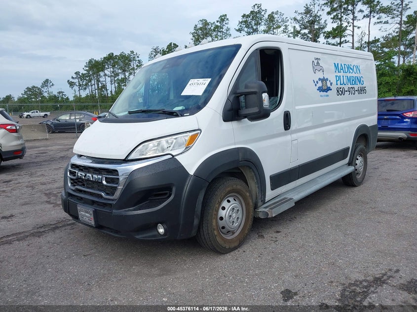 Vin: 3c6lrvvg7pe559382, lot: 45874100, ram promaster 2500 low roof 136 wb 20232