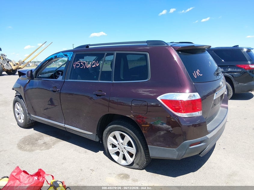 Vin: 5tdbk3eh3bs045646, lot: 45874113, toyota highlander se v6 20113