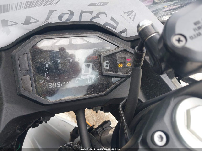 2025 Kawasaki Ex500 VIN: ML5EXGG19SDA70484 Lot: 45376144
