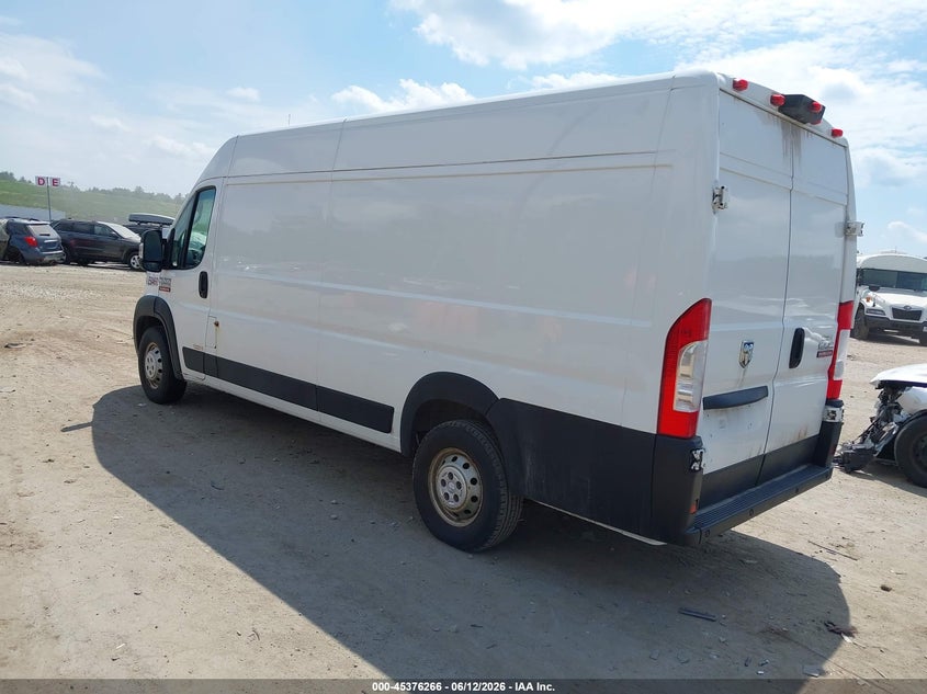 Vin: 3c6frvjgxme504603, lot: 45874252, ram promaster 3500 cargo van high roof 159 wb ext 20213