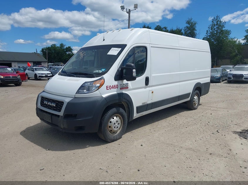 Vin: 3c6frvjgxme504603, lot: 45874252, ram promaster 3500 cargo van high roof 159 wb ext 20212