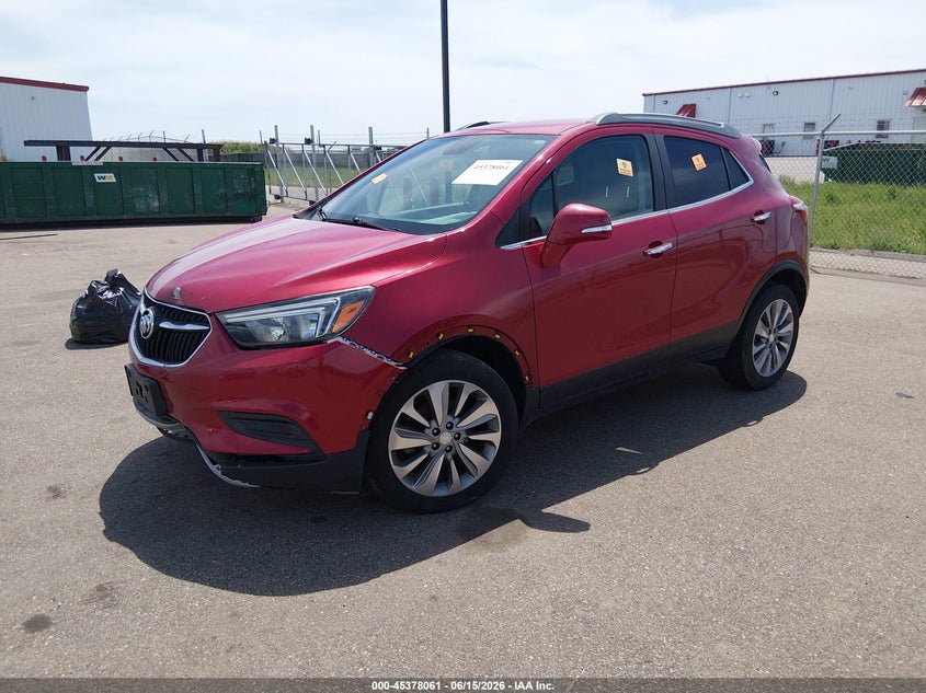 Vin: kl4cjasb8jb658535, lot: 45876047, buick encore preferred 20182