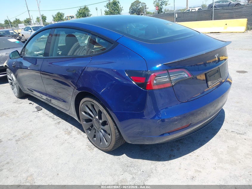 Vin: 5yj3e1ec0pf584838, lot: 45876053, tesla model 3 performance dual motor all-wheel drive 20233