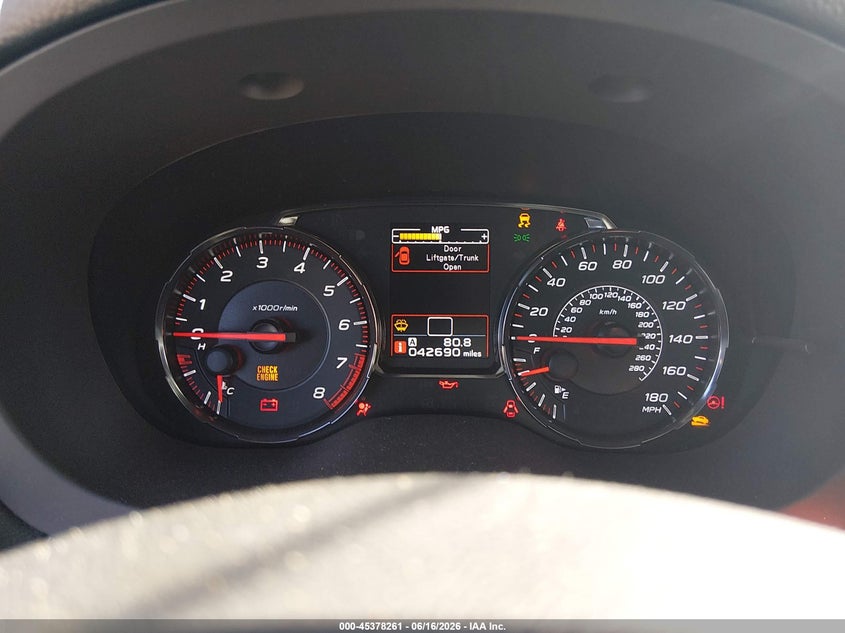 2021 Subaru Wrx VIN: JF1VA1A65M9823915 Lot: 45378261
