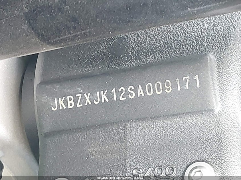 2025 Kawasaki Zx636 K VIN: JKBZXJK12SA009171 Lot: 45378699