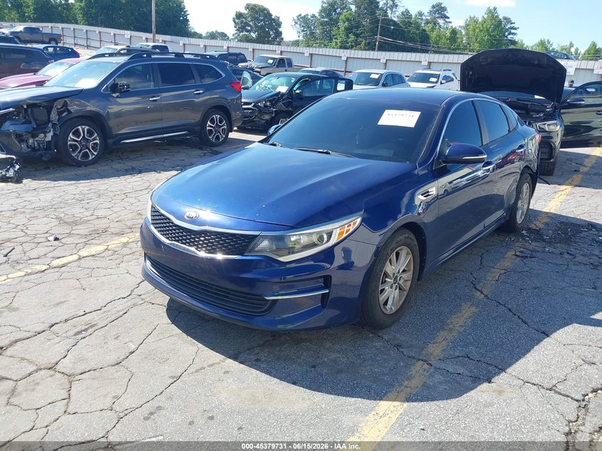 Vin: 5xxgt4l34jg186208, lot: 45877726, kia optima lx 20182