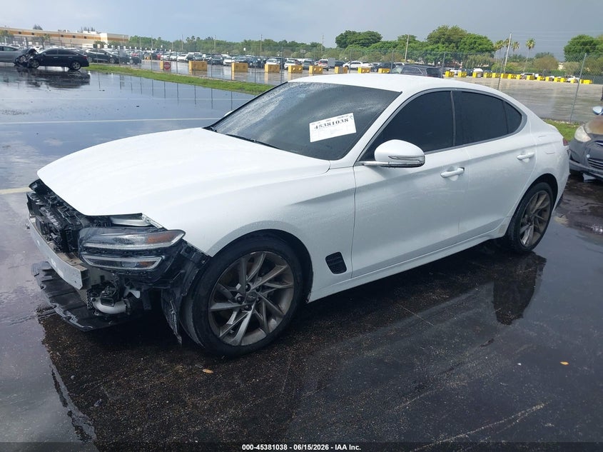 Vin: kmtg34ta8nu093305, lot: 45879033, genesis g70 2.0t rwd 20222