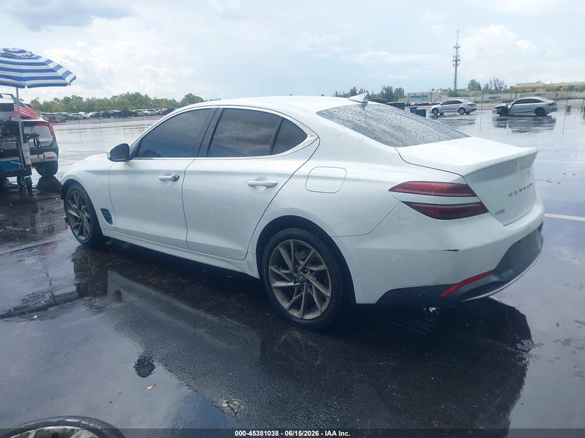 Vin: kmtg34ta8nu093305, lot: 45879033, genesis g70 2.0t rwd 20223