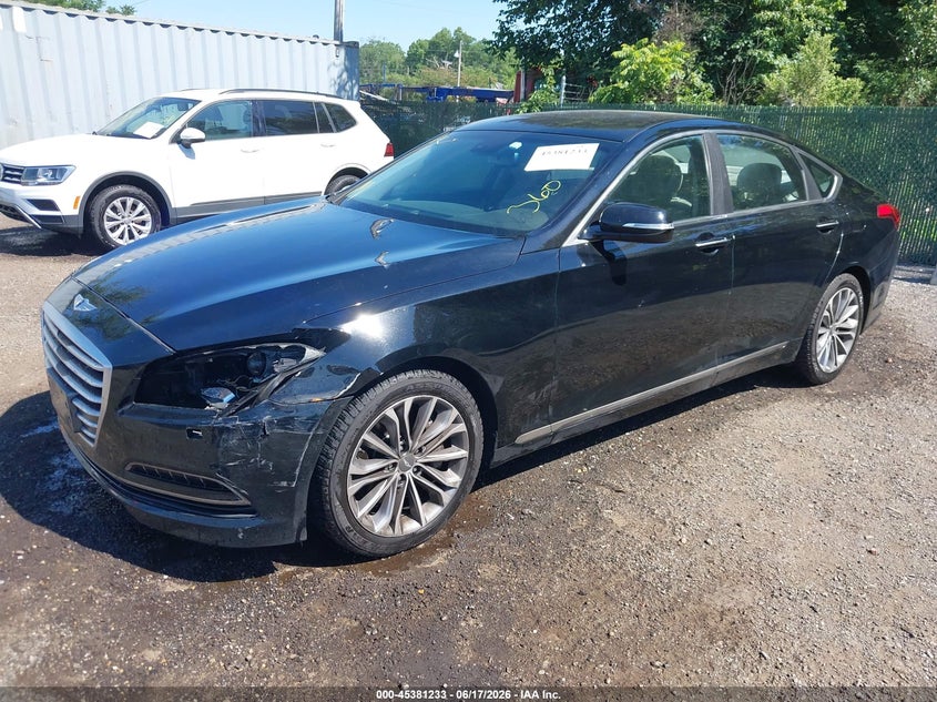 2016 Hyundai Genesis 3.8, Left Front, IAAI, VIN KMHGN4JE7GU107627 — photo 2