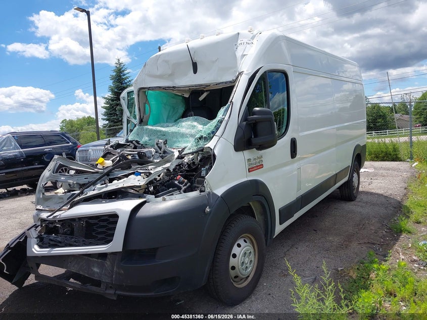 Vin: 3c6lrvdg6ne125307, lot: 45879355, ram promaster 2500 high roof 159 wb 20222