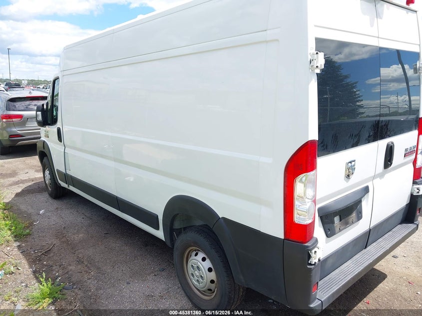 Vin: 3c6lrvdg6ne125307, lot: 45879355, ram promaster 2500 high roof 159 wb 20223