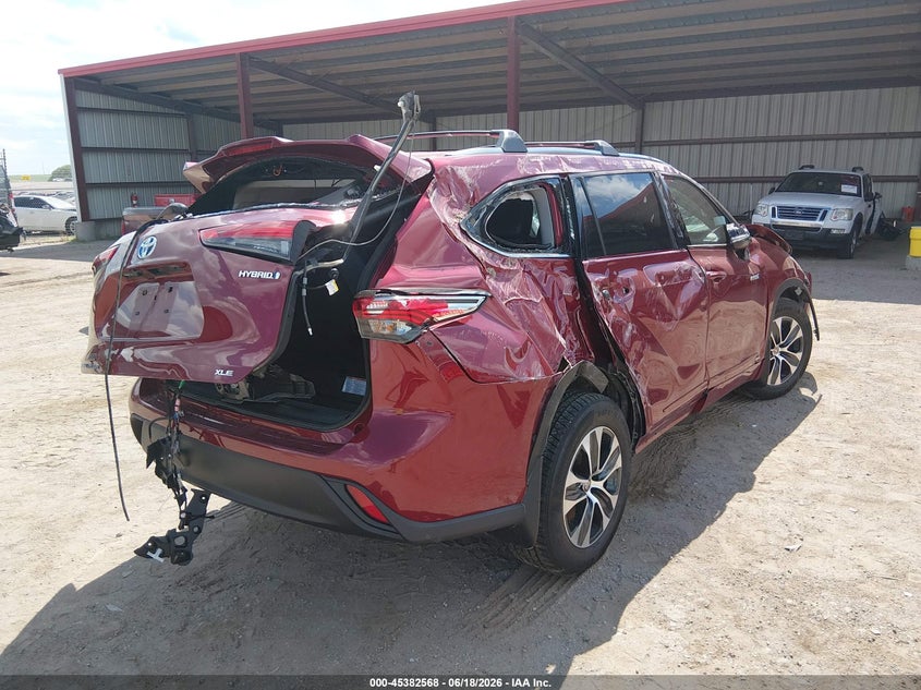 Vin: 5tdgbrch1ms532472, lot: 45880563, toyota highlander hybrid xle 20214