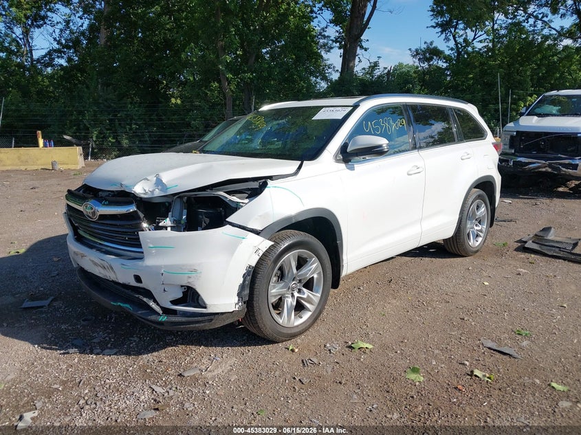Vin: 5tddkrfh5gs338935, lot: 45881024, toyota highlander limited platinum v6 20162