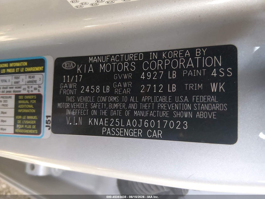 2018 Kia Stinger Premium VIN: KNAE25LA0J6017023 Lot: 45383438