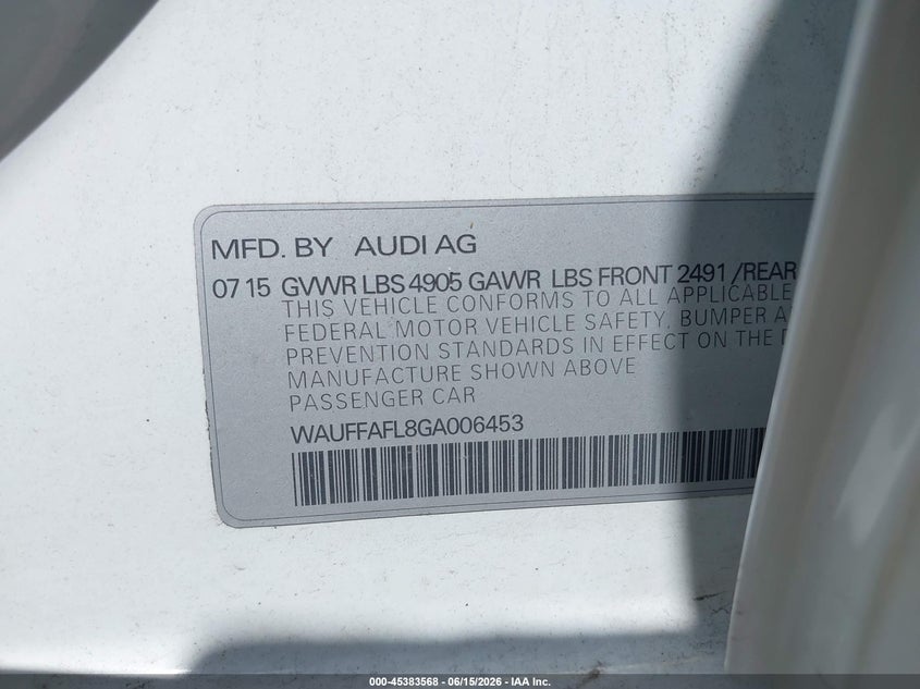 2016 AUDI A4 2.0T PREMIUM — Фото 9