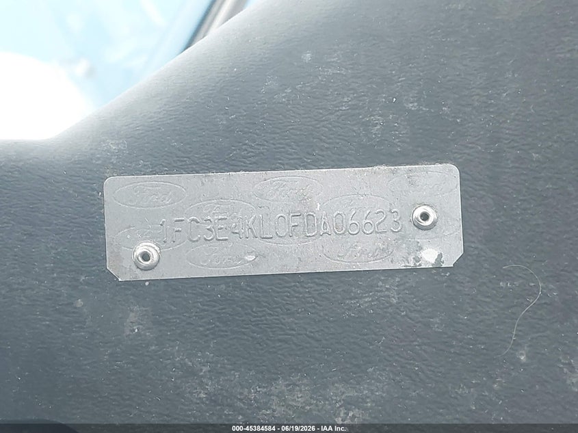 2015 Ford E-450 Stripped VIN: 1FC3E4KL0FDA06623 Lot: 45384584