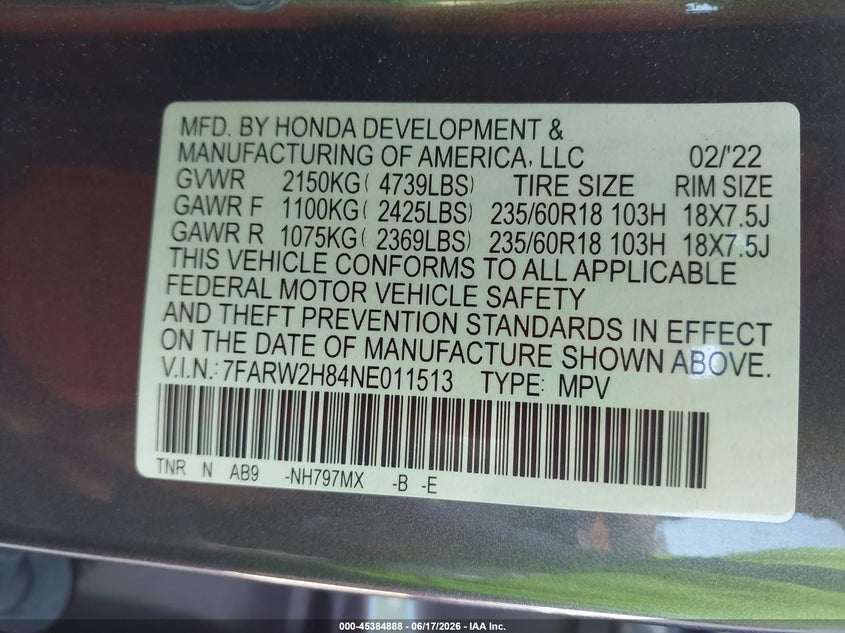 2022 HONDA CR-V AWD EX-L — Photo 9