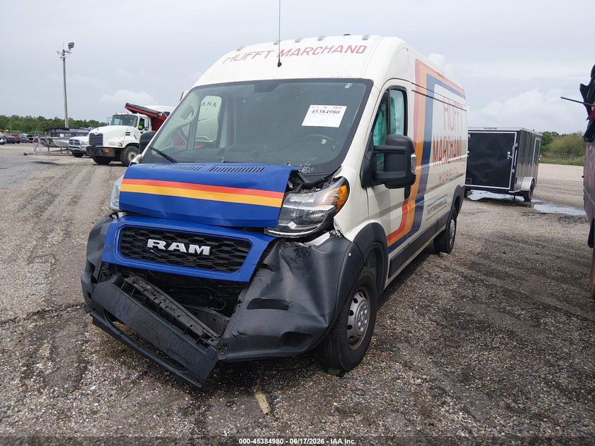 Vin: 3c6lrvdg9me555203, lot: 45882975, ram promaster 2500 high roof 159 wb 20212