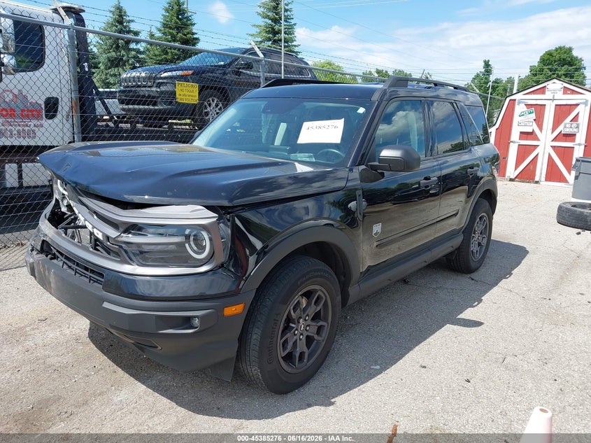 Vin: 3fmcr9b62nrd87680, lot: 45883271, ford bronco sport big bend 20222