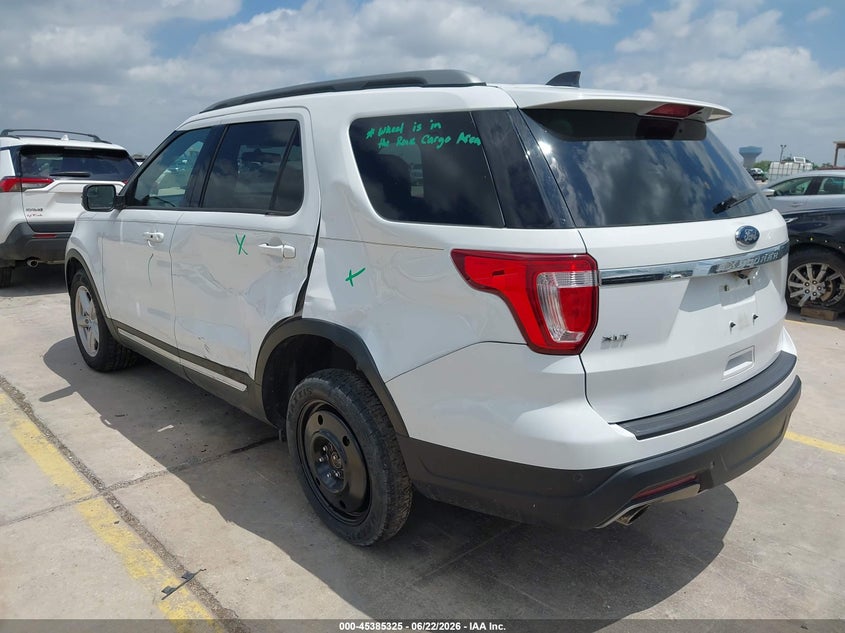 Vin: 1fm5k7d89jga35536, lot: 45883320, ford explorer xlt 20183