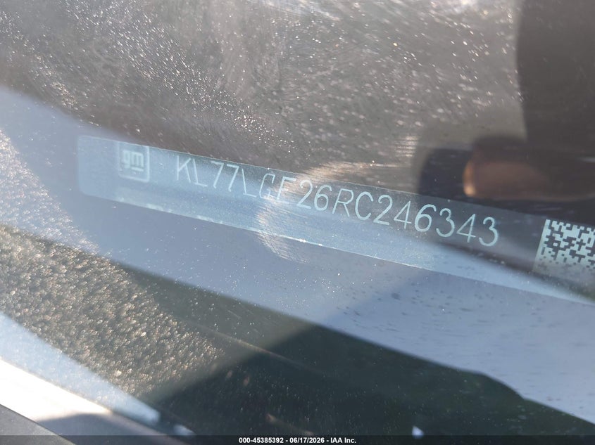 VIN KL77LGE26RC246343 2024 CHEVROLET TRAX FWD 1RS