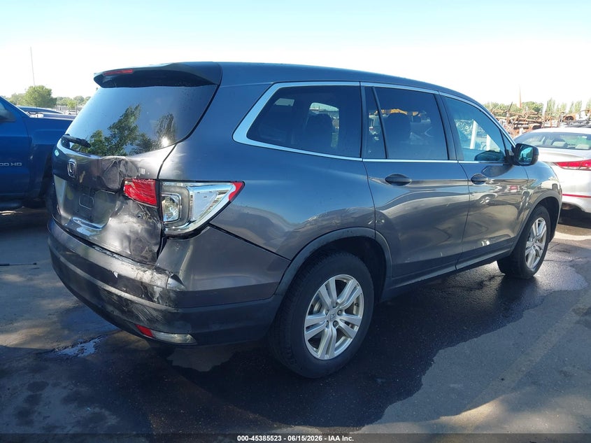 Vin: 5fnyf6h16gb027197, lot: 45883518, honda pilot lx 20164