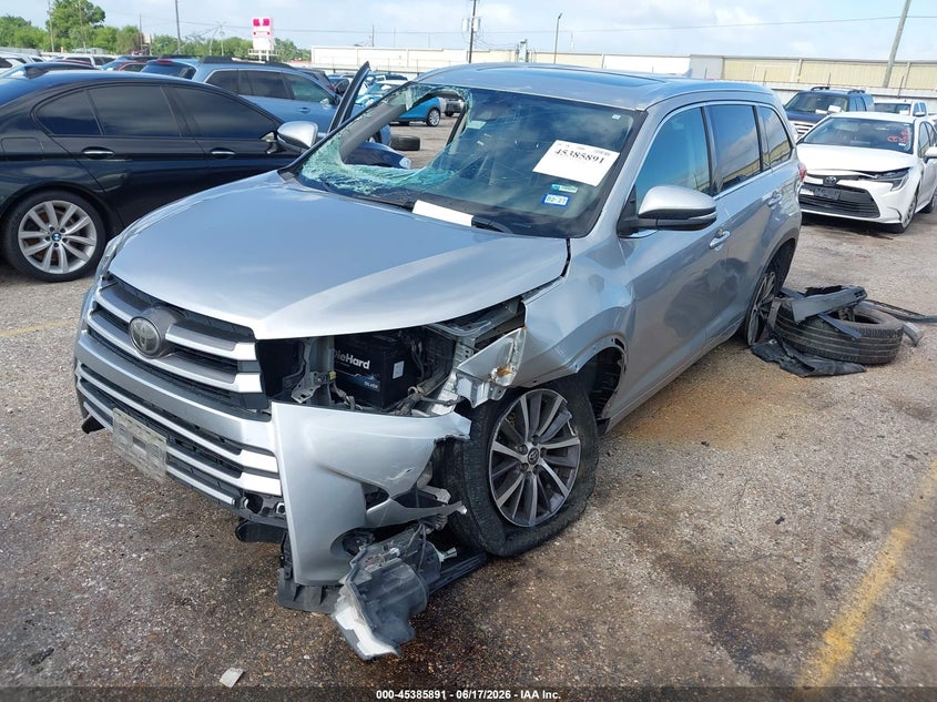 Vin: 5tdkzrfh2hs512447, lot: 45883886, toyota highlander xle 20172